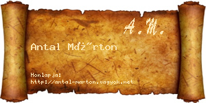 Antal Márton névjegykártya